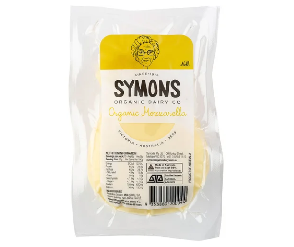 Symons Organic Mozzarella 250g