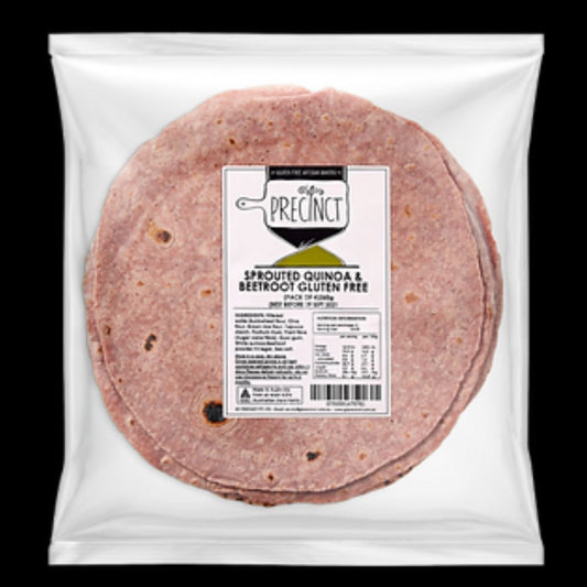 Sprouted quinoa & beetroot wraps